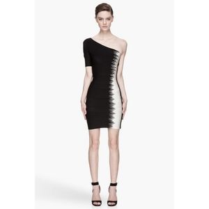 Herve Leger Cintia One Shoulder Bandage Dress
